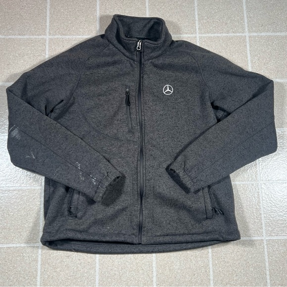 MERCEDES BENZ USA COLLECTION FULL ZIP FLEECE SWEATER GRAY‎ Small - Picture 1 of 8